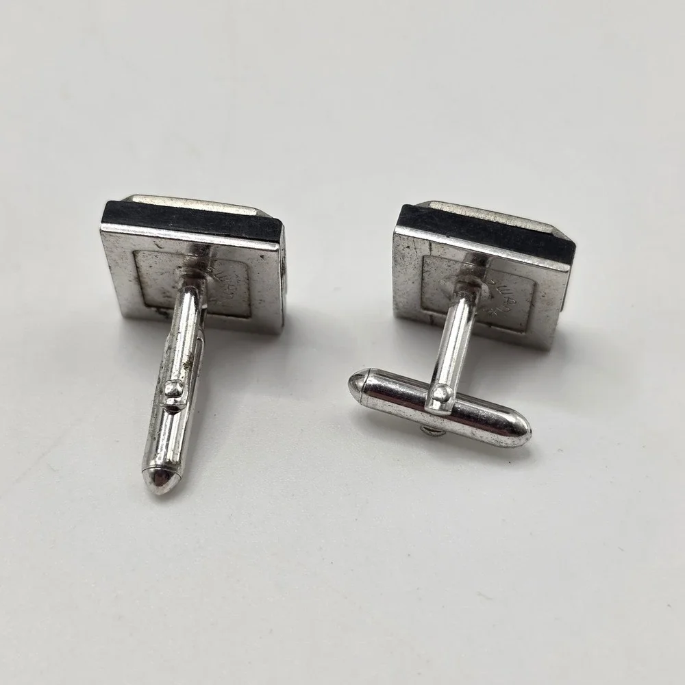 Swank Cufflinks Mens Silver Monogram Letter R Initial Vintage Formal Wedding